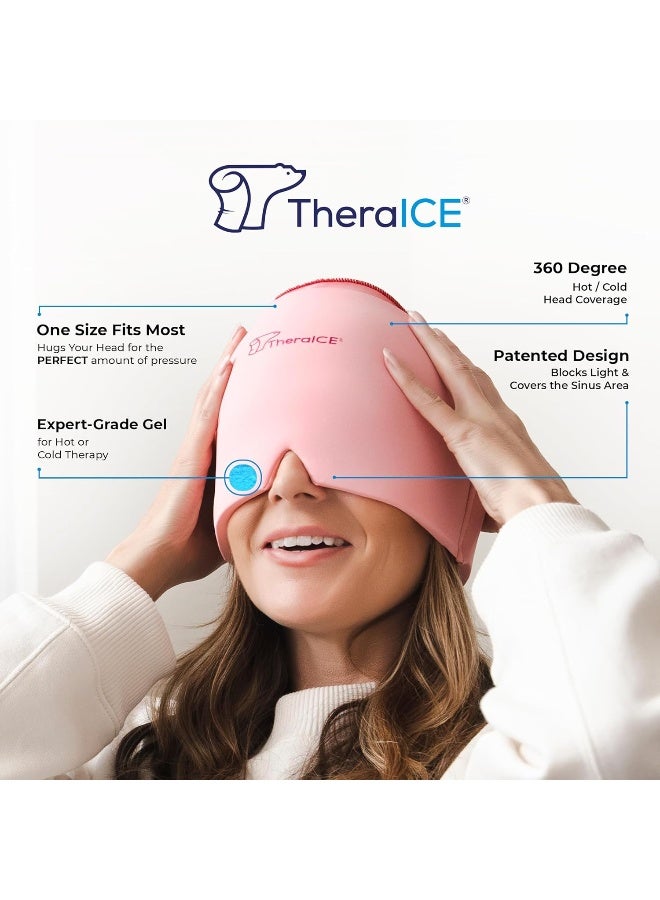 TheraICE Rx Form Fitting Gel Ice Headache/Migraine Relief Hat, Cold Therapy Migraine Relief Mask, Comfortable & Stretchable Ice Pack Eye Mask for Puffy Eyes, Tension, Sinus & Stress Relief - Image 2